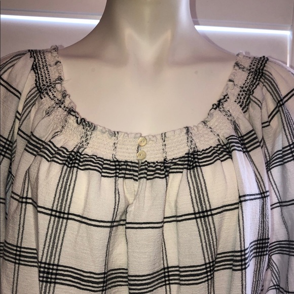 Chaps Black and White Checkered Blouse - Picture 2 of 9